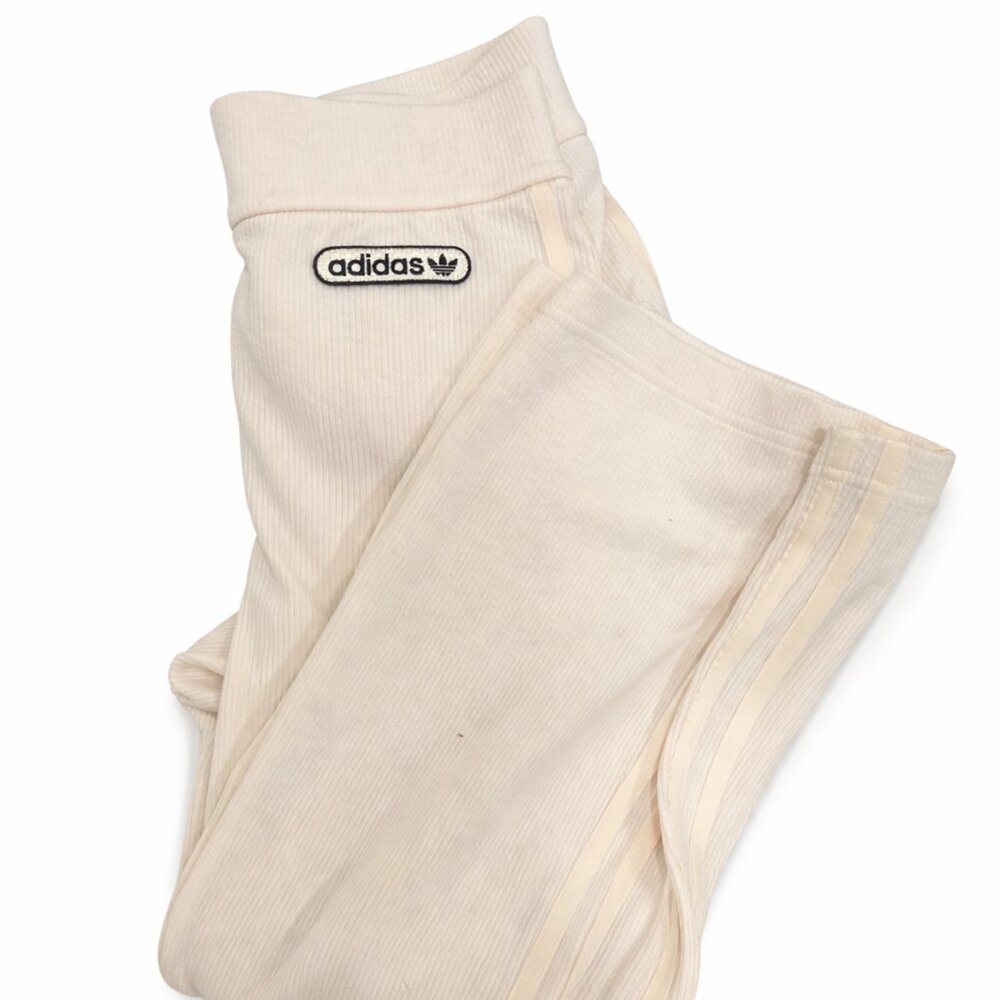 Adidas Cream Ribbed Track Pants | Size Small | NWT